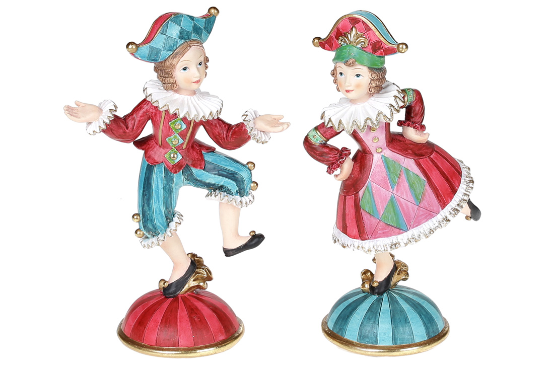 Декоративна статуетка Блазня, 16см, 2 дизайни, колір - бордо з рожевим та бірюзою