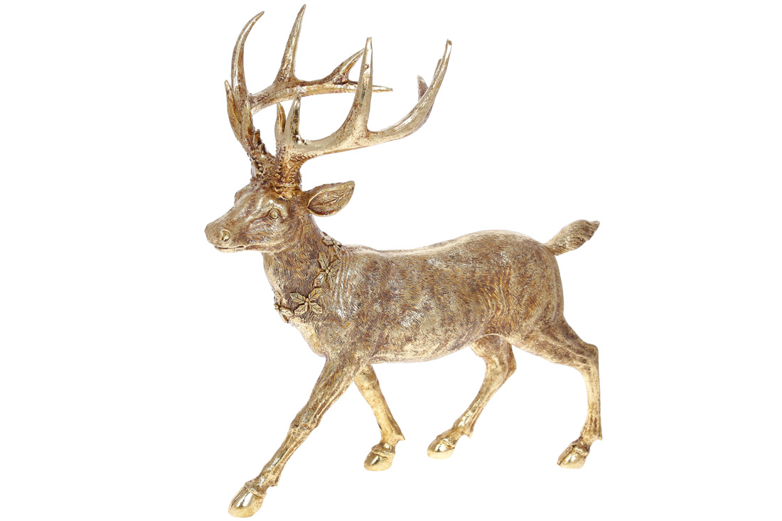 Декоративна статуетка Олень 39см, колір - золото
