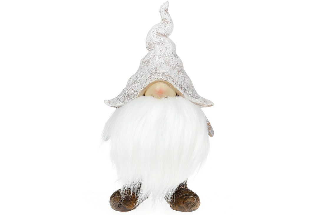 Декоративна фігурка Гном у бежевому ковпаку, 23см