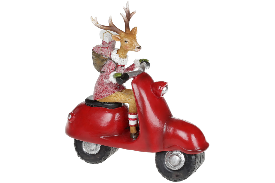 Декоративна статуетка Олень на мопеді, 23см