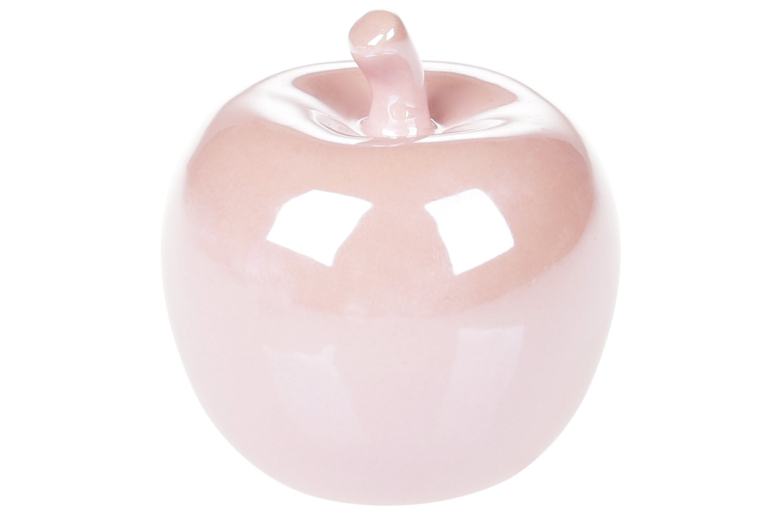 Декоративна фігурка Яблуко, колір - рожевий перламутр, 8см