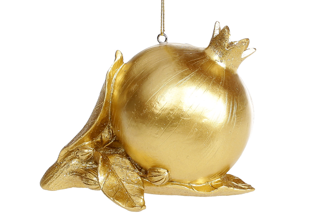 Підвісний декор Гранат, 11.5см, колір - матове золото