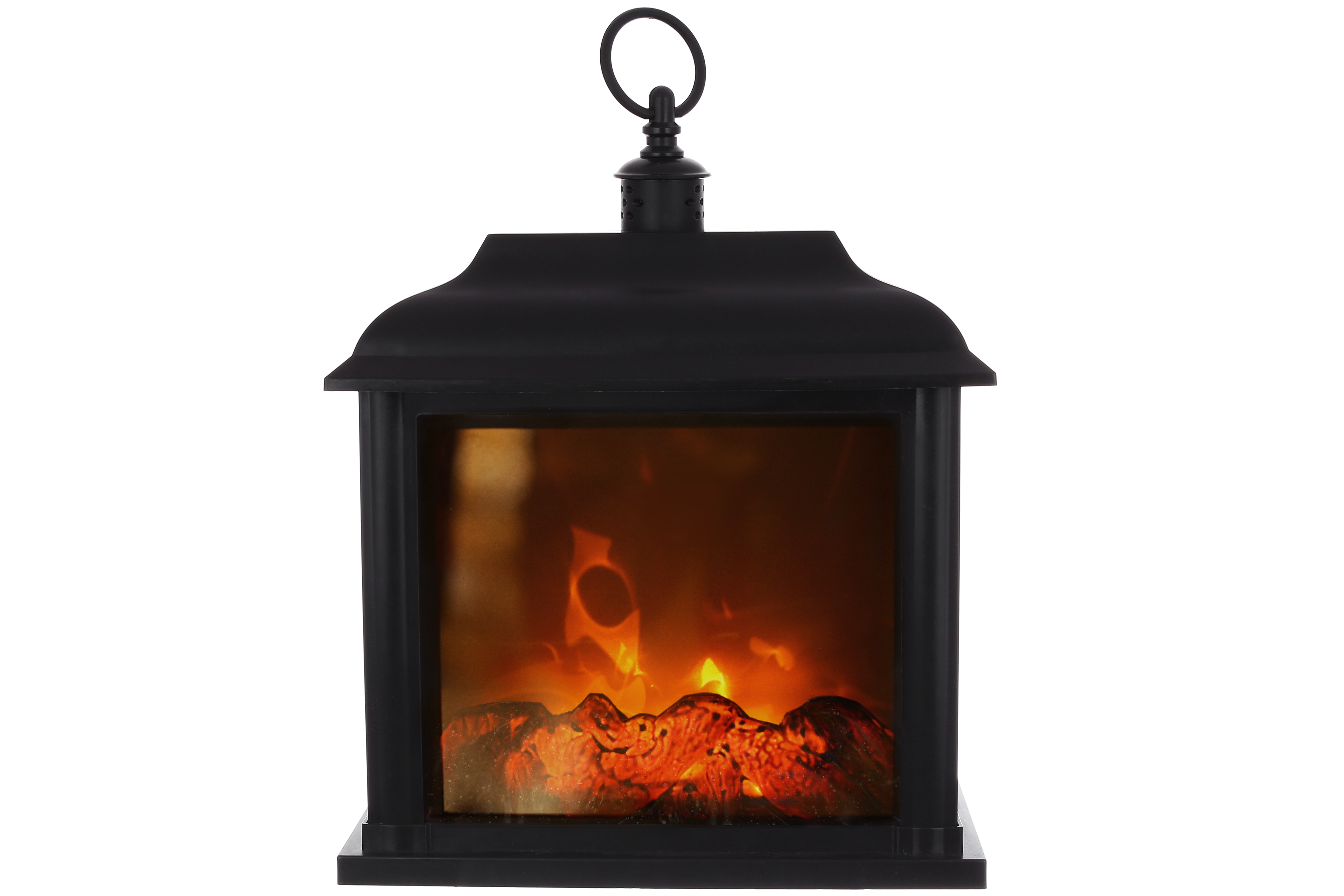 Декоративний світлодіодний камін 24*12*32.5см на батарейках (3хС не входять до комплекту), колір - чорний