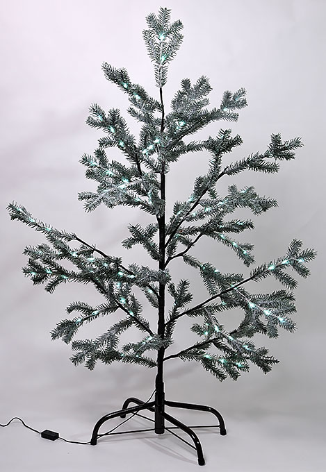 Ялинка, що світиться, 1.35м, 140 LED (білі), постійне світіння. Квадратна підставка. Для вуличного застосування