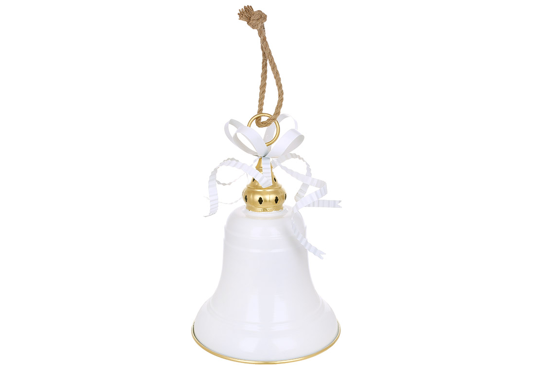 Металева підвіска Christmas bell ( D29.5*42см ) 67см, колір - білий