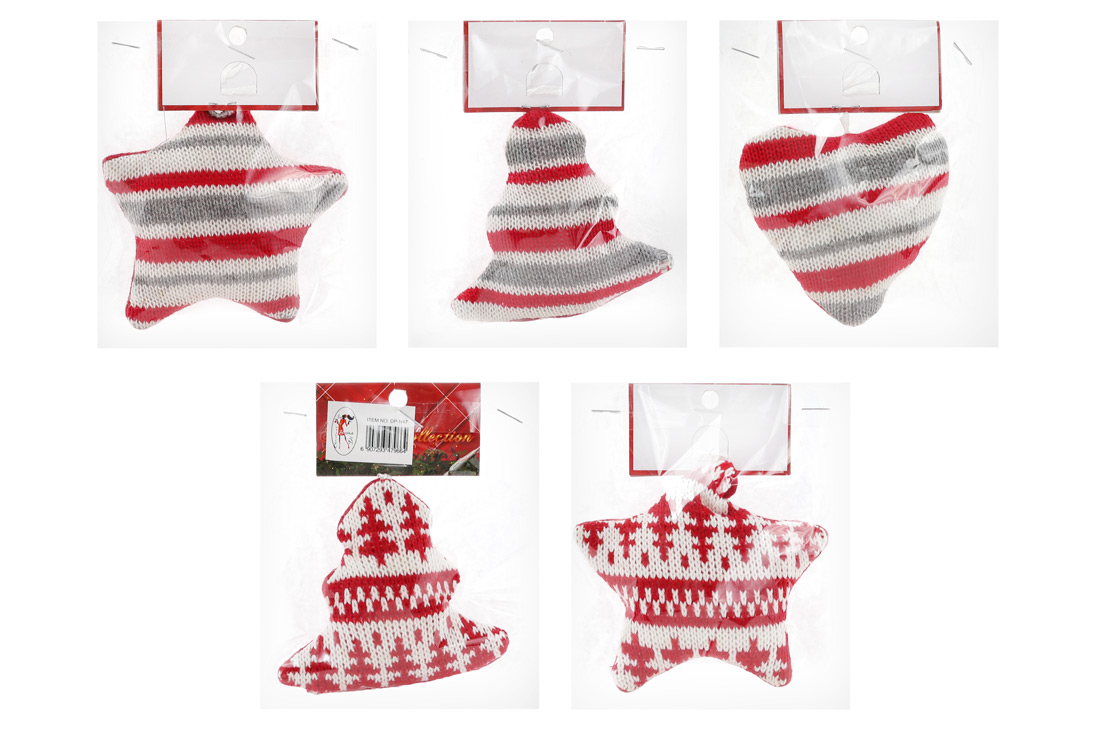 В'язана ялинкова прикраса 9.5см, 6 дизайнів