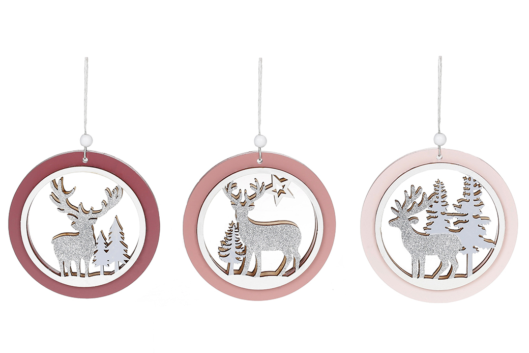 Новорічна підвіска Олень 11см, 3 дизайни