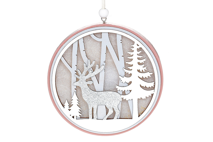 Новорічна підвіска Олень з LED 13см