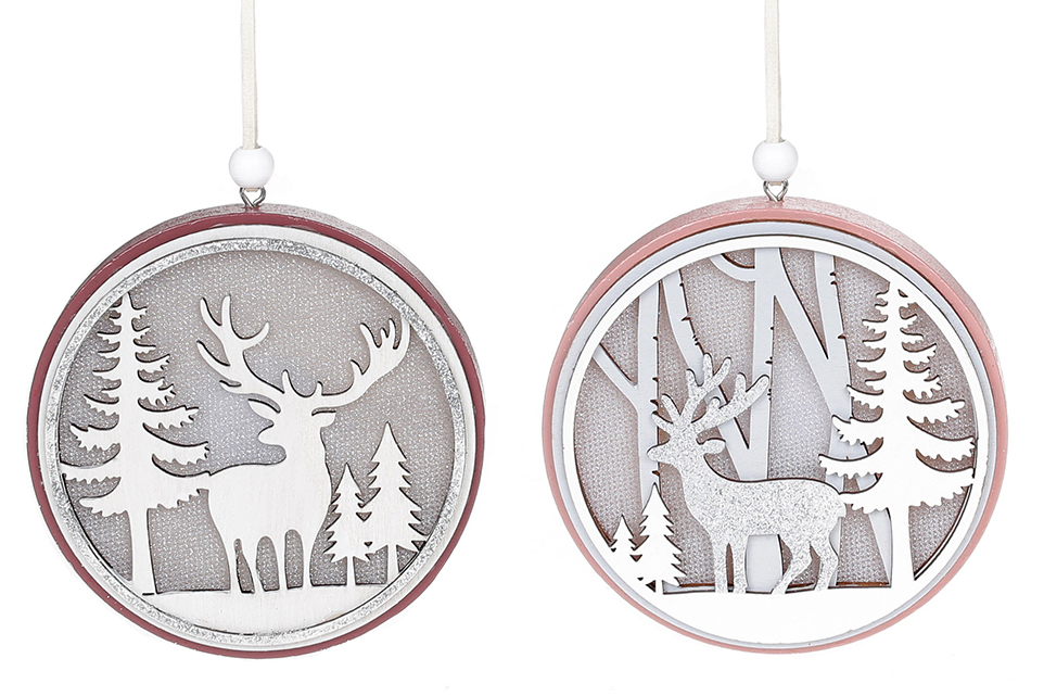 Новорічна підвіска Олень з LED 10см, 2 дизайни