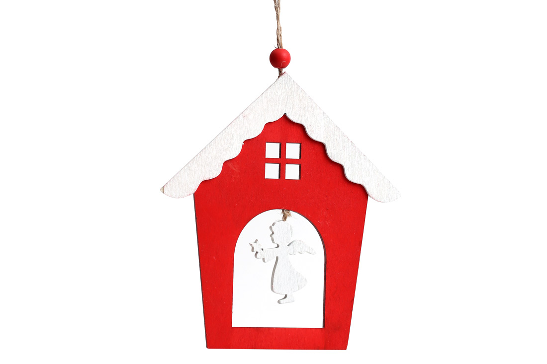 Новорічний декор на підвісі Будиночок 15см