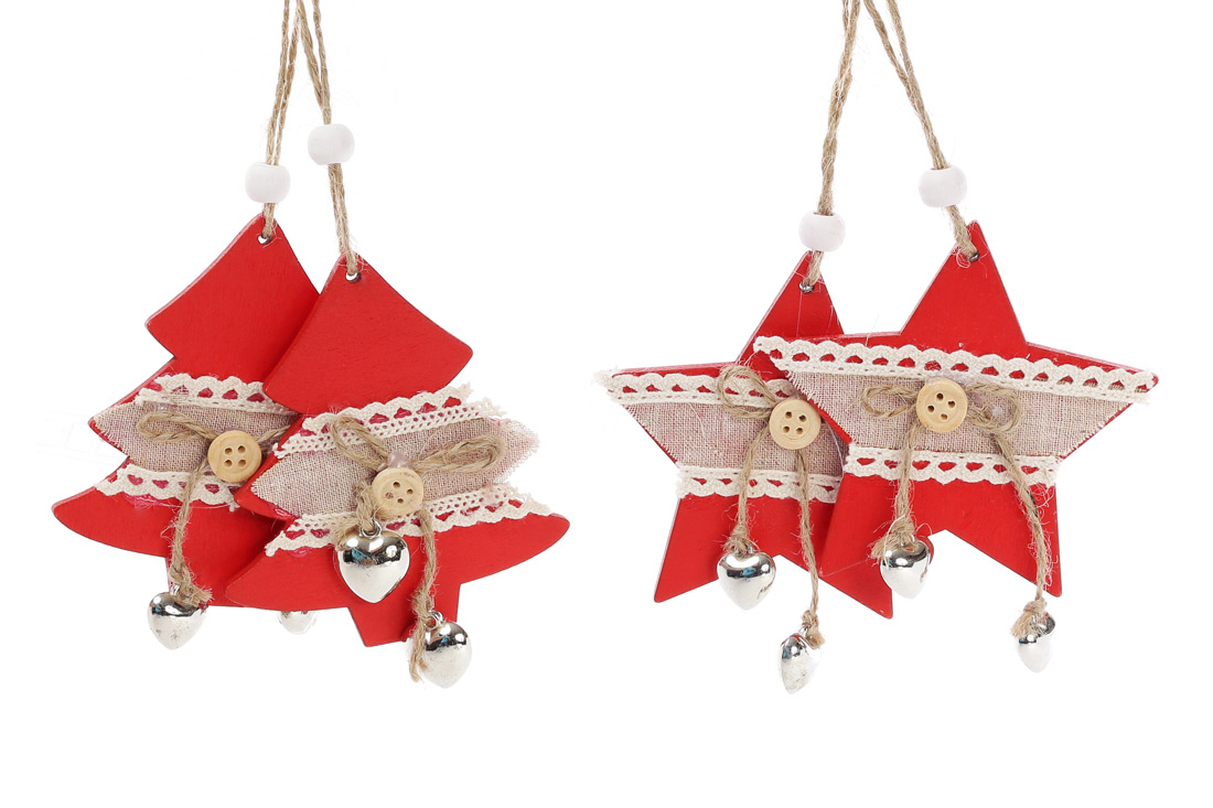 Набір (2шт) новорічних прикрас 9см, 2 дизайни