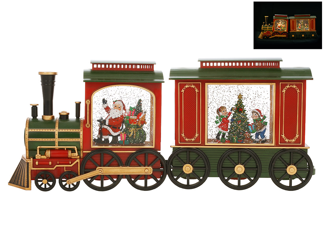 Водяний Поїзд з LED підсвіткою та музикою Jingle Bells 48см