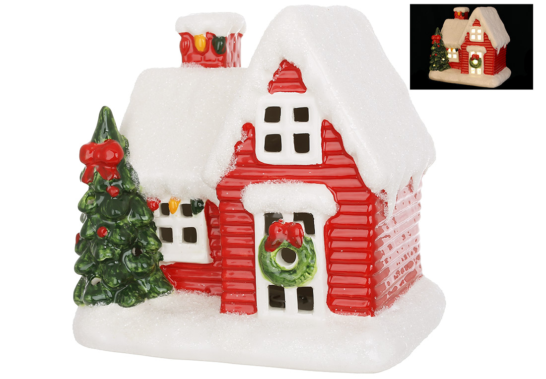 Декоративна статуетка Будиночок з LED-підсвічуванням, 14см