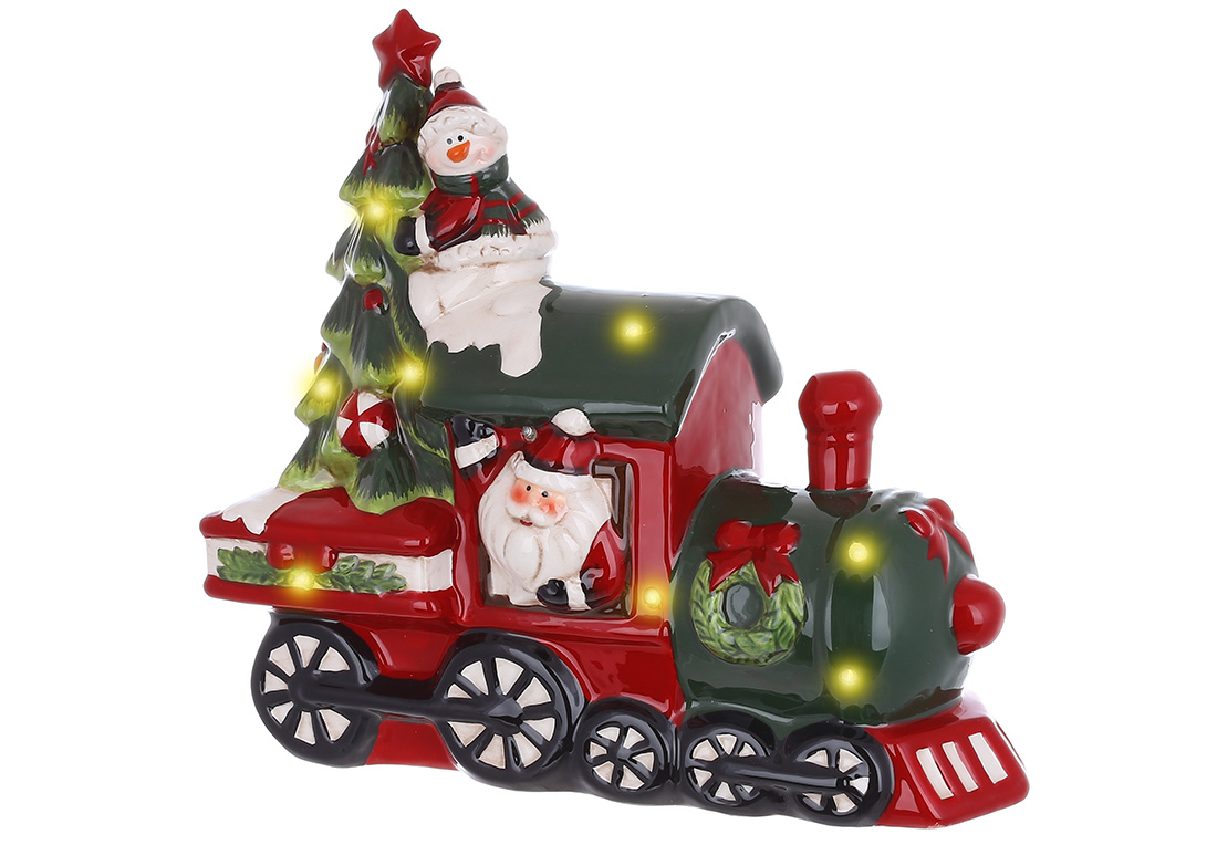 Декоративна статуетка паровоз з LED-підсвічуванням, 26см