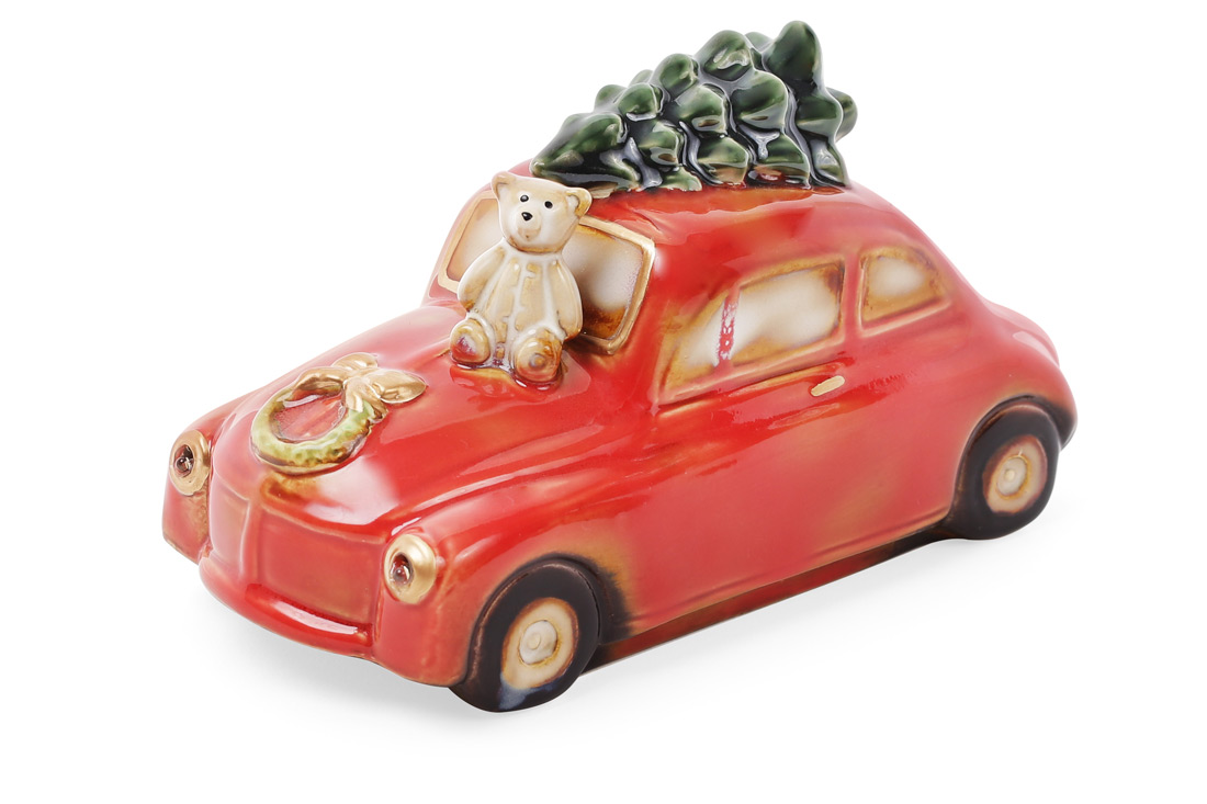 Декор новорічний порцеляновий Машина з LED-підсвічуванням