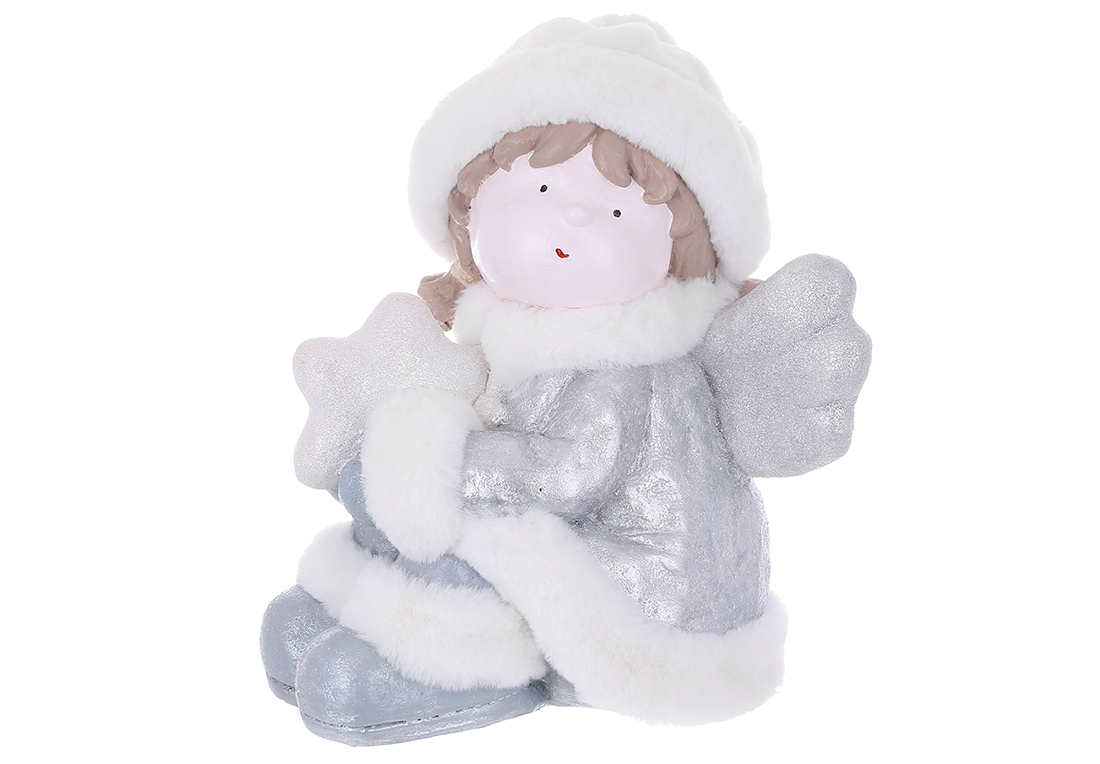 Новорічна фігура Ангелок із зіркою 33см