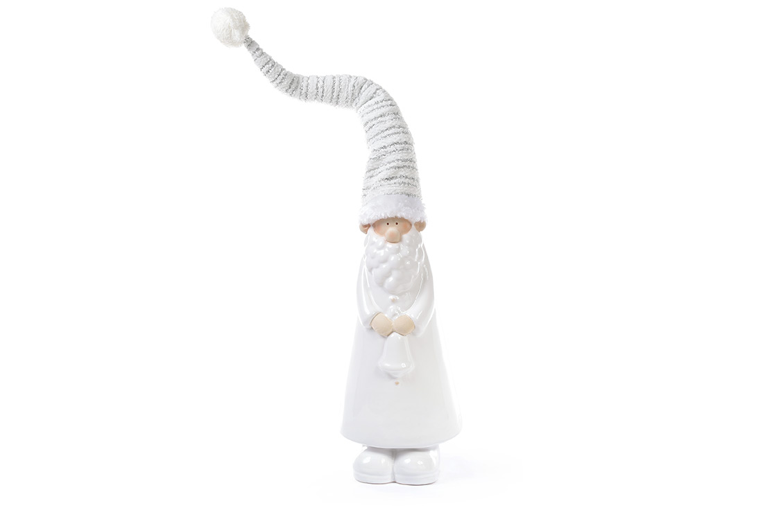 Новорічна фігура Санта у в'язаному ковпаку 51см