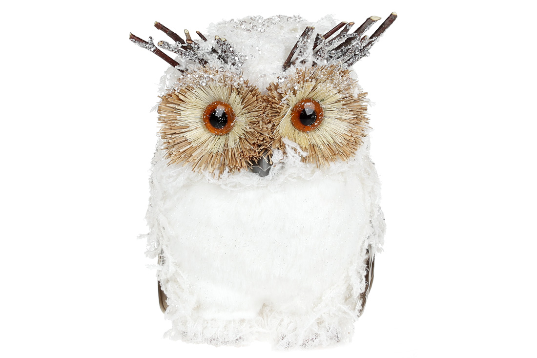 Декоративна фігура Біла Сова, 17см