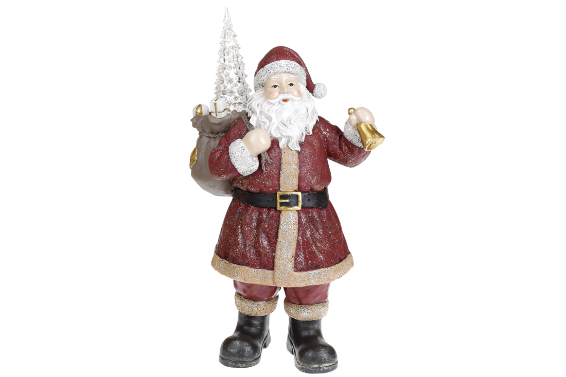 Декоративна фігура Санта з LED підсвічуванням, 52см, колір - бордо