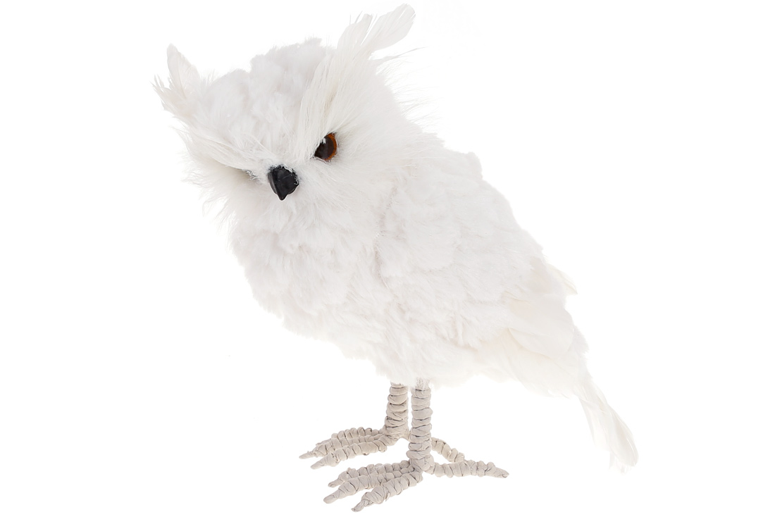 Новорічна фігура Біла Сова, 18см