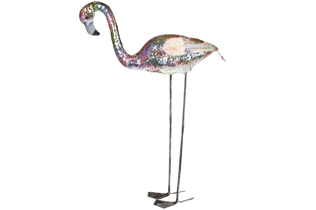 Декоративна фігура Фламінго 98см з декором з паєток, колір - рожевий рожевий