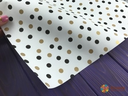 Упаковочная бумага "Белая в горох" (50/70 см)