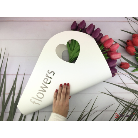 Пакет для цветов "Flowers" белый