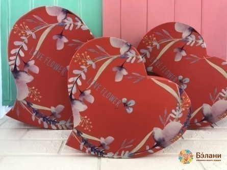 Большие Сердца "Love Flower" (красн.)