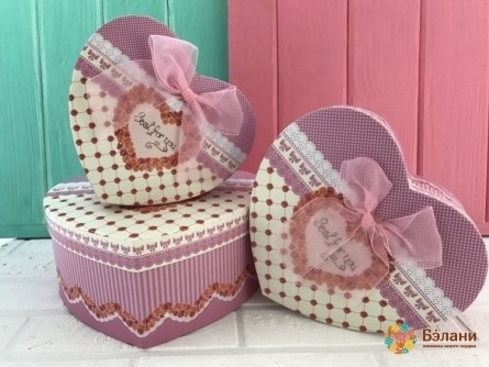 Коробочка Сердце "Розовый Ажур"