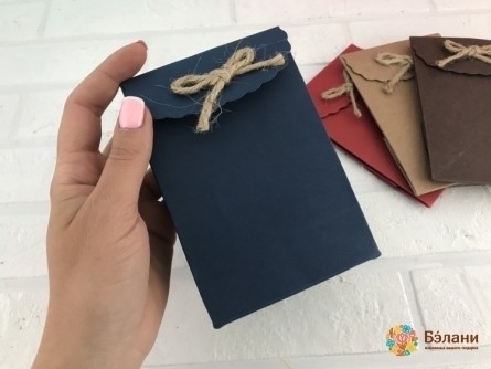 Крафт пакет на липучке XS синий