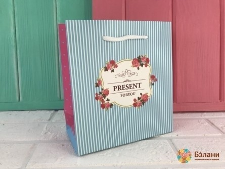 Пакет "Present" голубой S