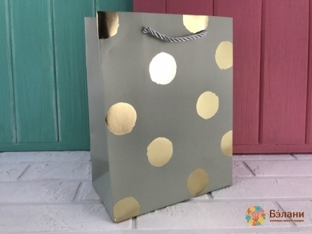 Пакет "Дзеркальні Горошки" сірий M