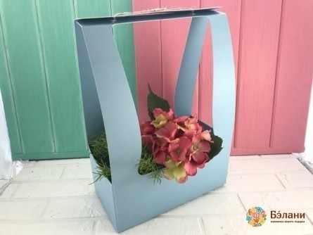 Складная корзинка для цветов голубая