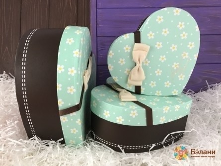 Коробка в виде сердца "Мятный Леденец" 2шт