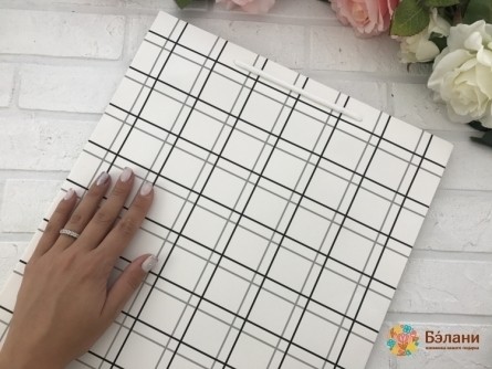 Пакет "Клеточка" белый (L)