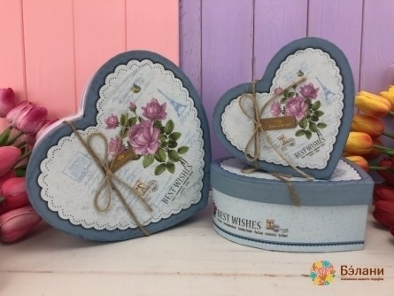 Коробочка Сердце "Винтажные розы"