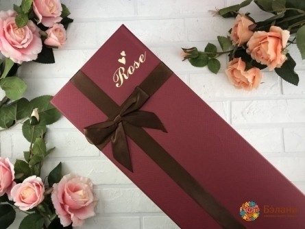 "Пенал для цветов с бантиком" бордо