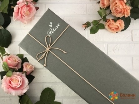 "Пенал для цветов с бантиком" серый