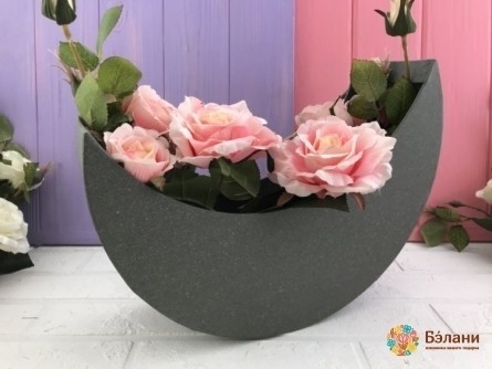 Коробка для цветов "Молодой месяц" серая