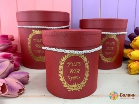 Коробка для цветов "Just for you" красная