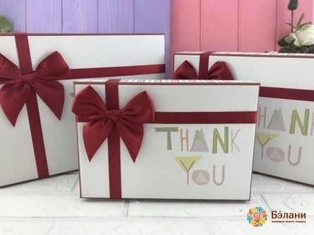 Подарочная коробка с бантом "Thank you"