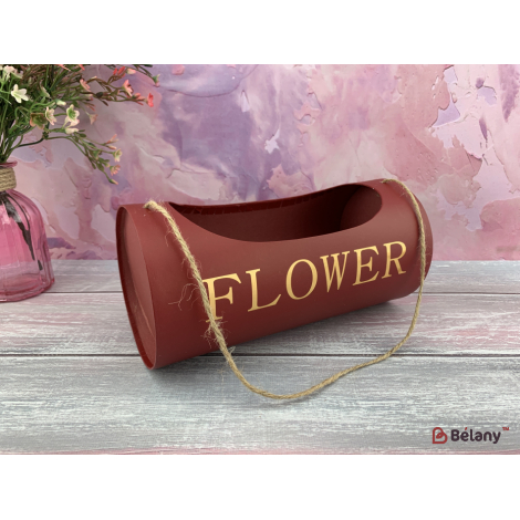 Тубус для цветов "Flower" красный