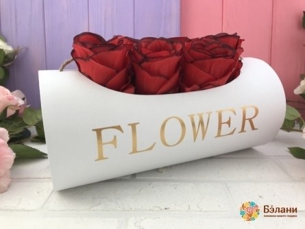 Тубус для цветов "Flower" белый