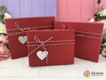 Подарочная коробка "Texture" красная M