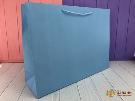 Подарочный пакет "One color" голубой L