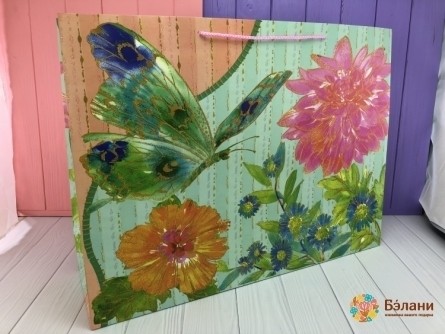 Подарочный пакет "Spring" бабочка XL
