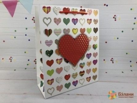 Подарочный пакет "Heart mix" сердце M