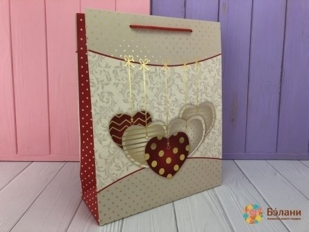 Подарочный пакет "Heart mix" беж M