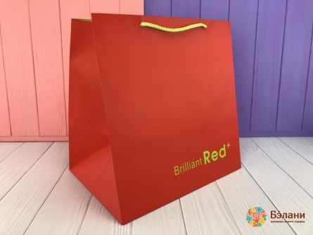 Подарочный пакет "Just color" красный M