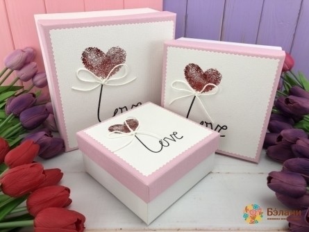 Подарочная коробка "Love" белая